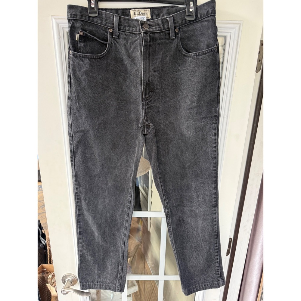 vintage L.L.Bean black denim 34x30 jeans Classic five pocket Gorpcore zipfly y2k